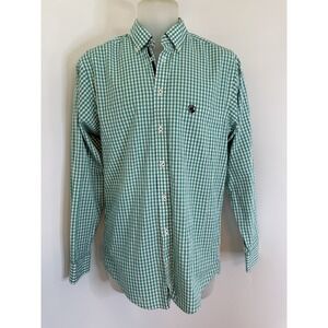 Southern Proper Shirt Mens Small Goal Line Shirt in Kelly Green Wht Gingham NWOT